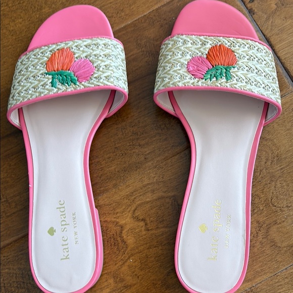Kate Spade Shoes - Kate Spade Finefetti Woven Srawberry Slide Slide Sandals Sz: 8 B EUC